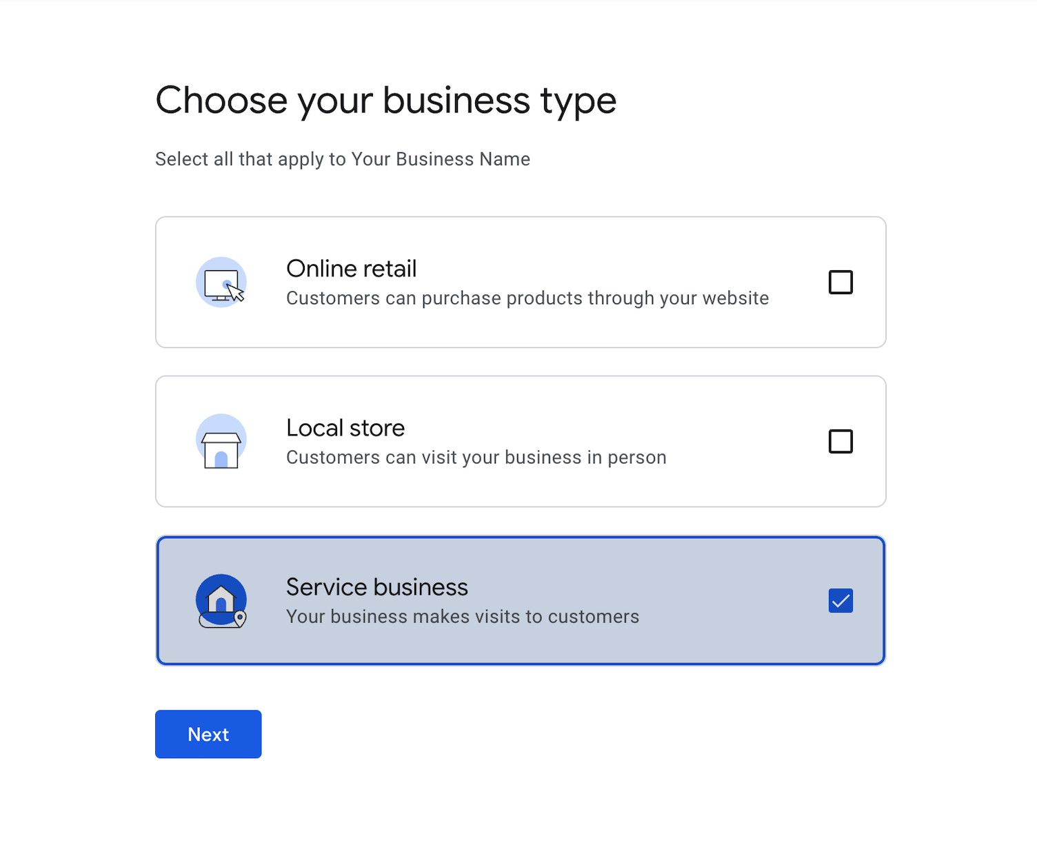 Google Business Profile Dashboard - Business Category