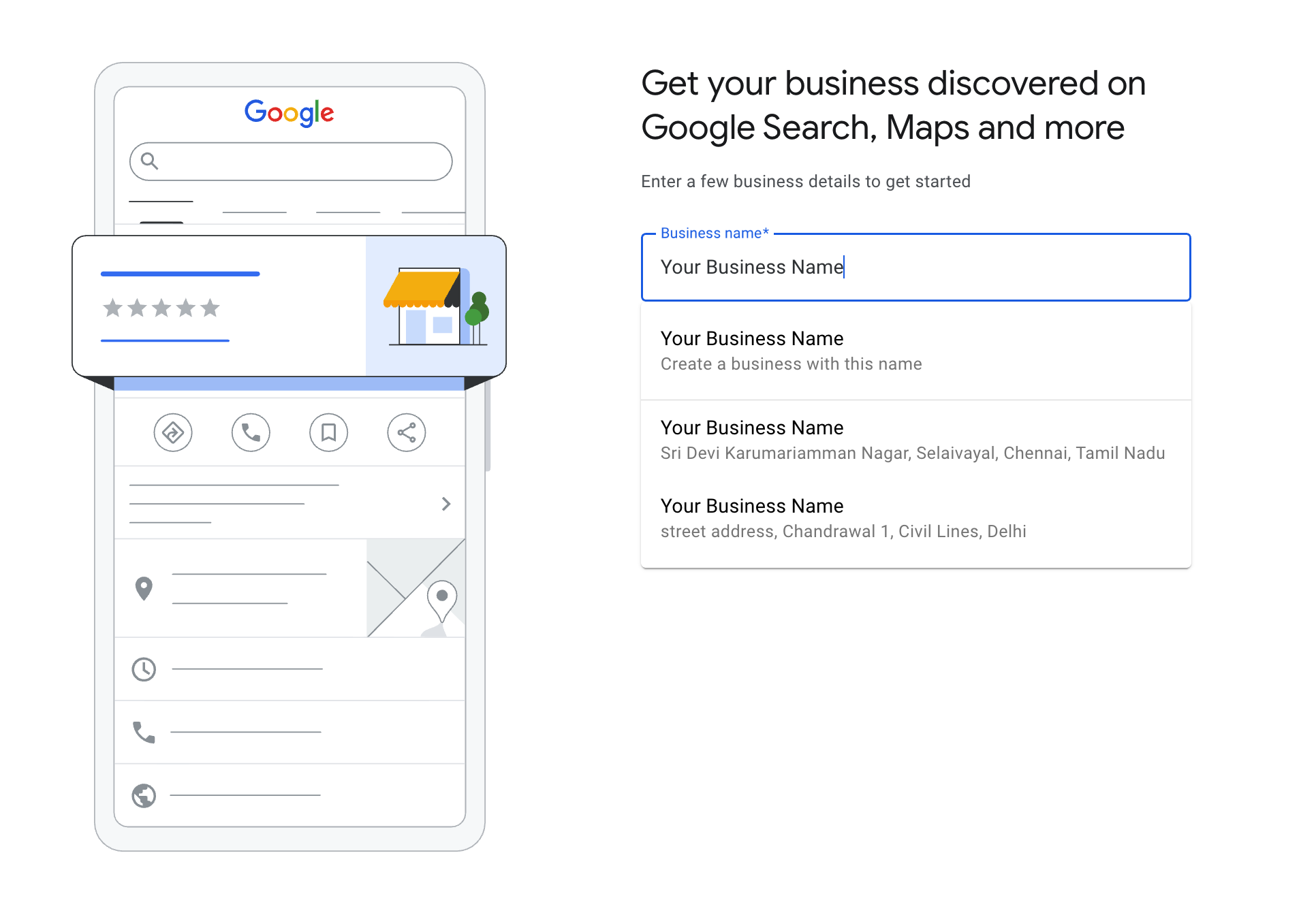 GBP Dashboard - Business Name Page